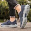 imageLazzy Mens Casual SlipOn Loafers Breathable Boat Shoes Canvas Oxfords Non Slip Walking Shoes for Men Blue Size 10