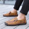 imageLazzy Mens Loafers Casual Slip On Leather Shoes Dress Oxfords Lightweight Walking Driving Shoes for Men Brown Size 115