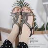 imageLazzy Womens Wedge Sandals Strappy Platform Wedge Heels Bohemia Rhinestone Dress Sandals Open Toe Casual Summer Beach Shoes for Women Black Size 10