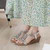 imageLazzy Womens Wedge Sandals Strappy Platform Wedge Heels Bohemia Rhinestone Dress Sandals Open Toe Casual Summer Beach Shoes for Women Silver Size 10