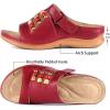 imageWedge Sandals for Women Slip On Wedges Platform Slides Open Toe Wedge Heels Summer Beach Casual Sandal Red Size 11