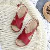 imageWedges for Women Open Toe Leather Sandals Platform Wedge Sandals Ankle Strap Dress Shoes Comfortable Low Heels Summer Shoes Red Size 11
