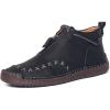 imageDacomfy Casual Shoes for Men Pu Leather Chukka Boots Hand Stiching Mens Boots Fashion Sneakers Comfy Flat Outdoor Walking Driving Shoes Black Brown Blue Green