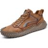 imageDacomfy Mens Casual Shoes Slip On Fashion Sneakers Outdoor Walking Hiking Shoes Lace Up Casual Dress Oxfords for Men Brown Size 9