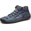 imageDacomfy Mens Shoes Leather Work Boots Casual Oxfords Shoes for Men LaceUp Motorcycle Chukka Boots Fashion Ankle Booties Retro Outdoor Hiking Boots Outdoor Walking Shoes Blue Size 12
