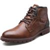 imageLazzy Mens Casual Dress Ankle Boots Oxfords Chukka Shoes Motorcycle Combat Boots LaceUp Side Zipper Leather Shoes