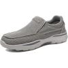 imageLazzy Mens Casual Loafers Slip On Boat Shoes Canvas Fashion Shoes Breathable Oxfords Comfortable Stretch Sneakers Gray Size 10