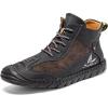 imageLazzy Mens Casual Shoes Ankle Chukka Boots Leather Dress Boots Lace Up Lightweight Sneakers Walking Shoes for Men Black Size 12