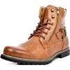 imageLazzy Mens Motorcycle Combat Boots Oxford Casual Dress Boots Leather Chukka Shoes for Men Light Brown Size 10