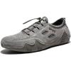 imageLazzy Mens Slip On Sneakers Loafers Breathable Walking Shoes Low Top Lace Up Casual Shoes for Men Lightweight Grey Size 11