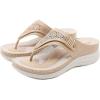 imageLazzy Women Wedge Sandals Summer Casual Clip Toe Strap Sandals Platform Flip Flops Slip On Slides Beach Outdoor Walking Sandals for Holiday Daily Wear Size 511 US