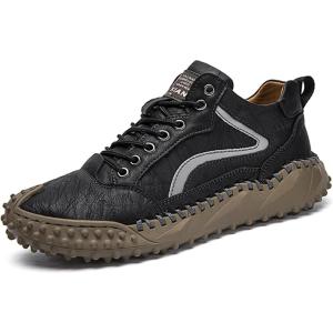 imageDacomfy Mens Casual Shoes Slip On Fashion Sneakers Outdoor Walking Hiking Shoes Lace Up Casual Dress Oxfords for Men Black Size 9