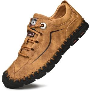 imageLazzy Mens Casual Shoes Slip on Loafer Outdoor Walking Shoes Breathable Lace Up Oxford Shoes for Men Brown Size 11