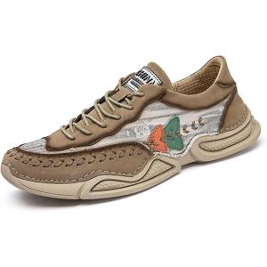 imageLazzy Mens Fashion Sneakers Casual Slip On Loafers Walking Shoes LaceUp Sport Running Hiking Shoes for Men Khaki Size 11