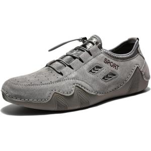 imageLazzy Mens Slip On Sneakers Loafers Breathable Walking Shoes Low Top Lace Up Casual Shoes for Men Lightweight Grey Size 11