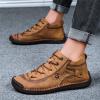 imageDacomfy Mens Casual Shoes SlipOn Loafers Ankle Boots Hand Stitching Chukka Boots Laceup Driving Walking Leather Shoes Brown Size 65
