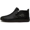 imageDacomfy Mens Shoes Casual Slip On Loafers Chukka Ankle Boots Comfortable Leather Boots Outdoor Walking Driving Shoes for Men Black Size 12
