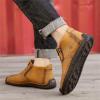 imageDacomfy Mens Shoes Casual Slip On Loafers Chukka Ankle Boots Comfortable Leather Boots Outdoor Walking Driving Shoes for Men Brown Size 12