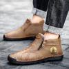 imageDacomfy Mens Shoes Slip On Casual Loafers Fashion Oxfords Shoes Leather Ankle Chukka Boots Comfy Outdoor Walking Driving Shoes Pu Leather Mens Boots Brown Black Khaki Green