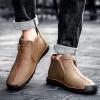 imageDacomfy Mens Shoes Slip On Casual Loafers Fashion Oxfords Shoes Leather Ankle Chukka Boots Comfy Outdoor Walking Driving Shoes Pu Leather Mens Boots Brown Black Khaki Green