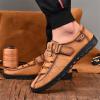 imageLazzy Mens Casual Loafers Slip on Shoes Breathable Leather Oxford Comfortable Driving Walking Shoes for Men Brown Size 115