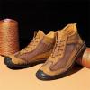 imageLazzy Mens Casual Shoes Ankle Chukka Boots Leather Dress Boots Lace Up Lightweight Sneakers Walking Shoes for Men Brown Size 12