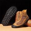 imageLazzy Mens Casual Shoes Ankle Chukka Boots Leather Dress Boots Lace Up Lightweight Sneakers Walking Shoes for Men Brown Size 12