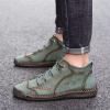 imageLazzy Mens Casual Shoes Vintage Ankle Chukka Boots Pu Leather Loafers Shoes Soft Comfort Walking Driving Shoes Black Brown Khaki Green