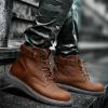 imageLazzy Mens Chukka Boots Motorcycle Combat Oxford Boot Lace Up Casual Shoes Fashion Ankle Shoes for Men Brown Size 10