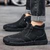 imageLazzy Mens Shoes Zipper Boots for Men Leather Casual Ankle Chukka Boots Fashion Dress Oxfords Comfortable Walking Shoes Black Size 10