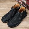 imageLazzy Mens Shoes Zipper Boots for Men Leather Casual Ankle Chukka Boots Fashion Dress Oxfords Comfortable Walking Shoes Black Size 10