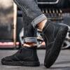imageLazzy Mens Shoes Zipper Boots for Men Leather Casual Ankle Chukka Boots Fashion Dress Oxfords Comfortable Walking Shoes Black Size 10