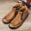 imageLazzy Mens Shoes Zipper Boots for Men Leather Casual Ankle Chukka Boots Fashion Dress Oxfords Comfortable Walking Shoes Brown Size 10