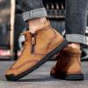 imageLazzy Mens Shoes Zipper Boots for Men Leather Casual Ankle Chukka Boots Fashion Dress Oxfords Comfortable Walking Shoes Brown Size 10
