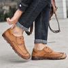 imageLazzy Mens Slip On Shoes Casual Loafers Lace Up Leather Driving Shoes for Men Brown Size 11