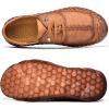 imageLazzy Mens Slip On Shoes Casual Loafers Lace Up Leather Driving Shoes for Men Brown Size 11