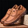 imageLazzy Mens Slip On Shoes Casual Loafers Lace Up Leather Driving Shoes for Men Brown Size 11