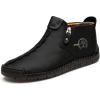 imageDacomfy Mens Shoes Casual Slip On Loafers Chukka Ankle Boots Comfortable Leather Boots Outdoor Walking Driving Shoes for Men Black Size 12