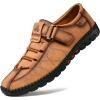imageLazzy Mens Casual Loafers Slip on Shoes Breathable Leather Oxford Comfortable Driving Walking Shoes for Men Brown Size 115