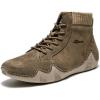 imageLazzy Mens Casual Shoes Fashion Sneaker Boots NonSlip Ankle Boot High Top Walking Shoes Lightweight Outdoor Shoes for Men Khaki Size 11