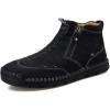 imageLazzy Mens Shoes Zipper Boots for Men Leather Casual Ankle Chukka Boots Fashion Dress Oxfords Comfortable Walking Shoes Black Size 10