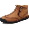 imageLazzy Mens Shoes Zipper Boots for Men Leather Casual Ankle Chukka Boots Fashion Dress Oxfords Comfortable Walking Shoes Brown Size 10