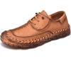 imageLazzy Mens Slip On Shoes Casual Loafers Lace Up Leather Driving Shoes for Men Brown Size 11