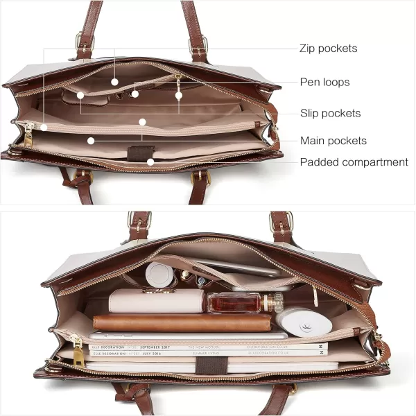 BOSTANTEN Laptop Bag for Women 15.6 inch Computer Leather Briefcase Vintage Work Tote Handbag