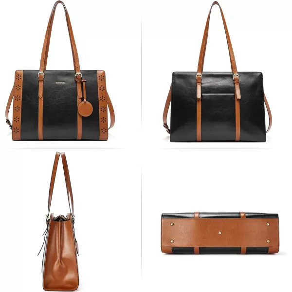 BOSTANTEN Laptop Bag for Women 15.6 inch Computer Leather Briefcase Vintage Work Tote Handbag