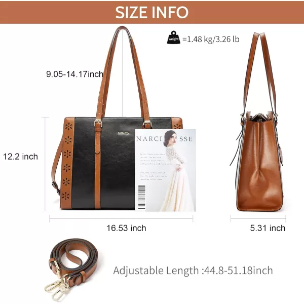 BOSTANTEN Laptop Bag for Women 15.6 inch Computer Leather Briefcase Vintage Work Tote Handbag