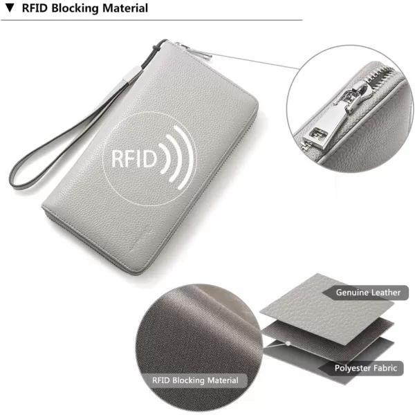 BOSTANTEN Leather Wallets for Women RFID Blocking Zip Around Credit Card Holder Phone Wristlet Clutch