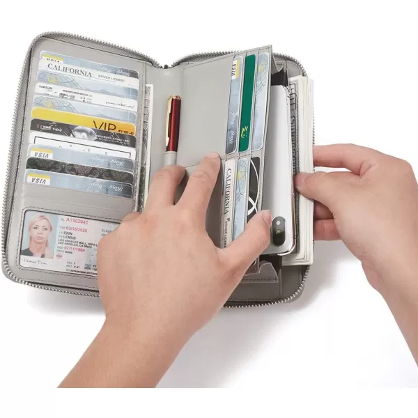 BOSTANTEN Leather Wallets for Women RFID Blocking Zip Around Credit Card Holder Phone Wristlet Clutch
