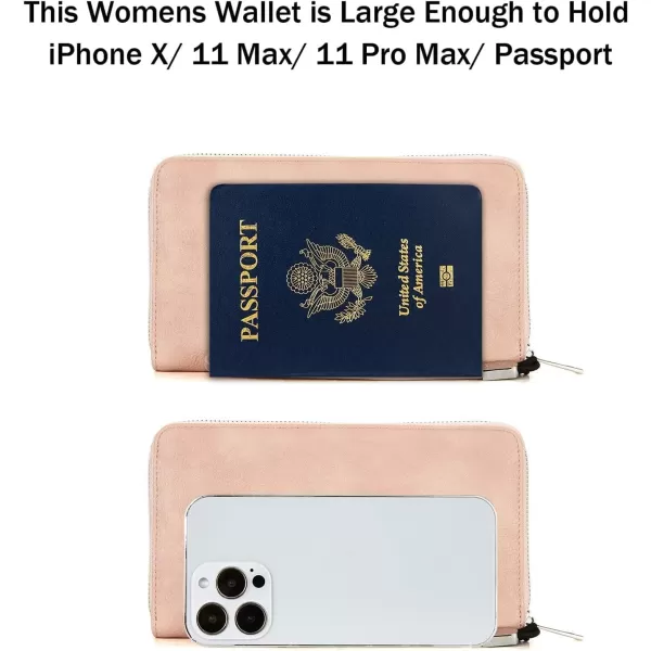 BOSTANTEN Leather Wallets for Women RFID Blocking Zip Around Credit Card Holder Phone Wristlet Clutch
