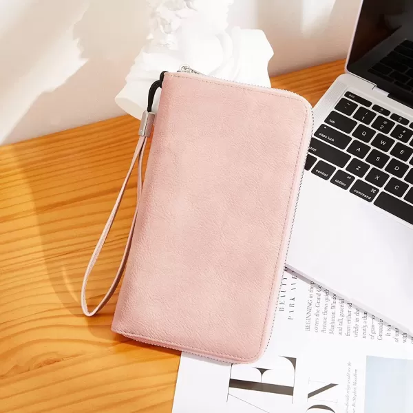 BOSTANTEN Leather Wallets for Women RFID Blocking Zip Around Credit Card Holder Phone Wristlet Clutch